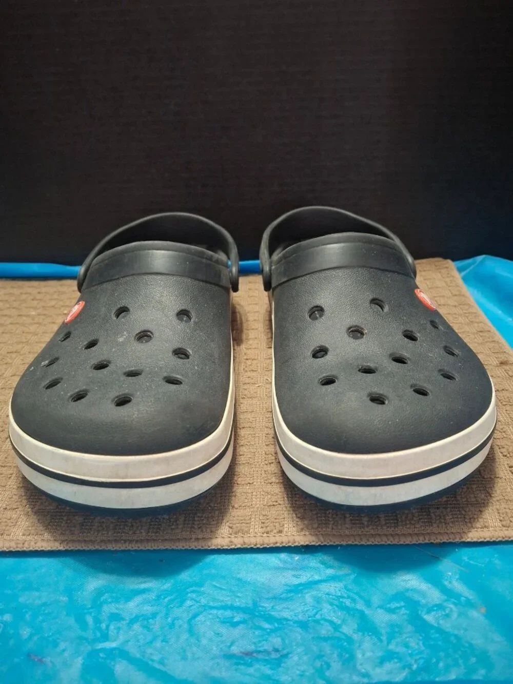 Unisex Classic Navy Crocs Clogs With Slip-On Design Size M9/W11 Breathable*SH1